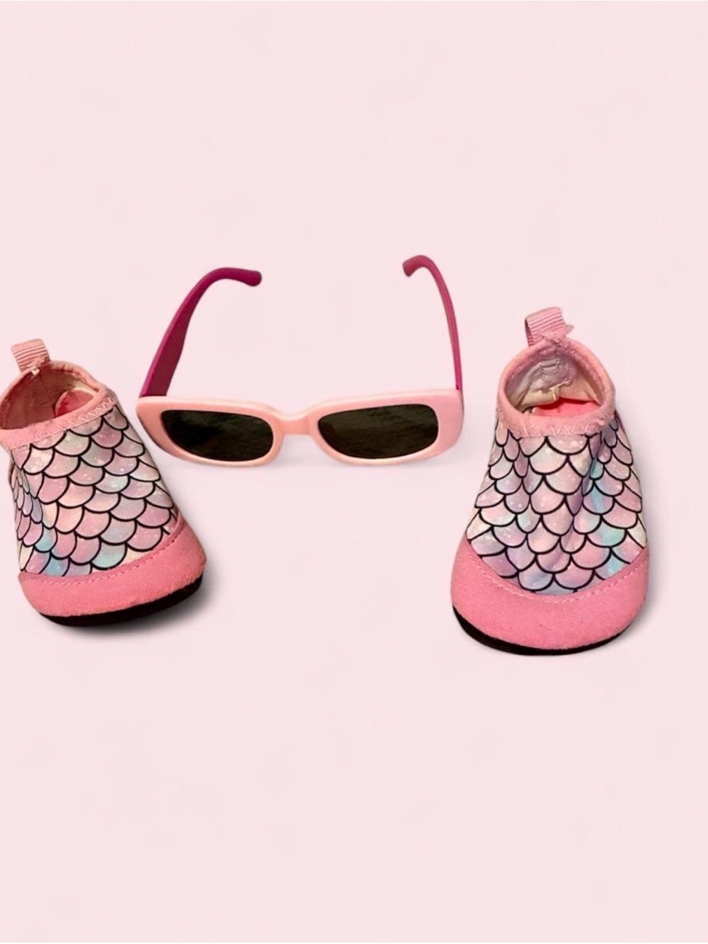 Kids Pink Mermaid Scale Slip-On Shoes